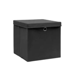 vidaXL - Opbergbox - Zwart - Stof - 4 stuks