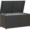 vidaXL - Opbergcontainer Voor Buiten - Zwart - Poly rattan - 100 x 50 x 50 cm