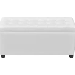 vidaXL - Opberg Hocker - Wit - Kunstleer