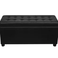 vidaXL - Opberg Hocker - Zwart - Kunstleer