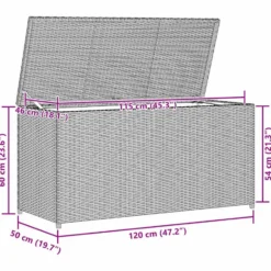 vidaXL - Opbergkist - Zwart - Poly rattan