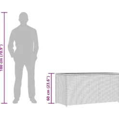 vidaXL - Opbergkist - Zwart - Poly rattan