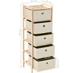 vidaXL - Opbergmeubel - Beige - Hout