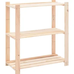 vidaXL - Opbergrekken 3-laags 3 st 80x38x90 cm massief grenenhout 150 kg