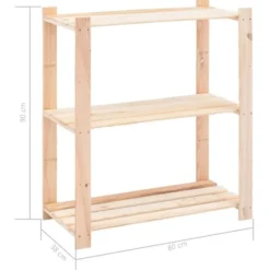 vidaXL - Opbergrekken 3-laags 5 st 150 kg 80x38x90 cm massief grenenhout