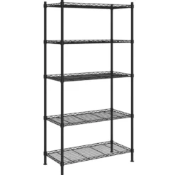 vidaXL - Opbergrek 5-laags 250 kg 90x35x180 cm zwart opslagrek opbergeenheid