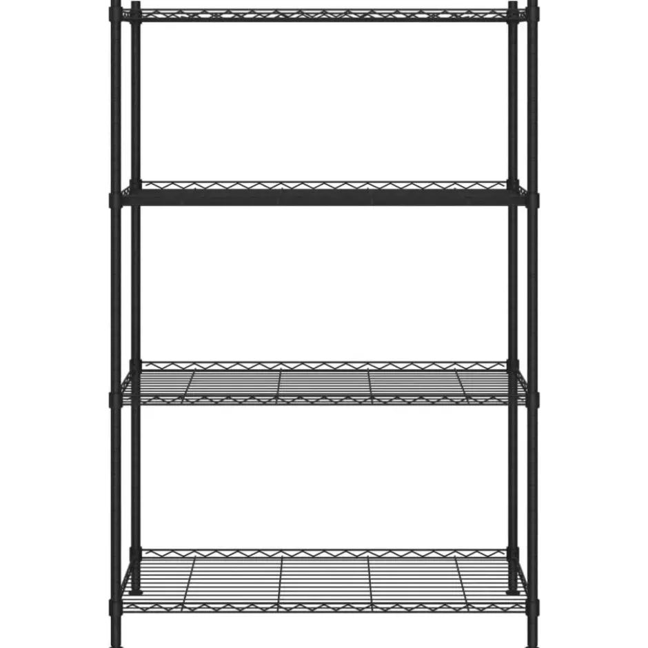 vidaXL - Opbergrek 4-laags 200 kg 90x35x137 cm zwart
