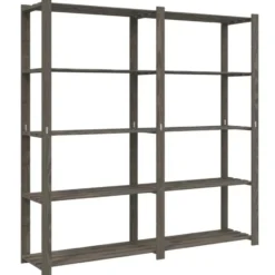 vidaXL - Opbergrek 5-laags 170x38x170 cm massief grenenhout grijs opbergmeubel