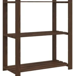vidaXL - Opbergrek 3-laags 80x38x90 cm massief grenenhout bruin opbergmeubel