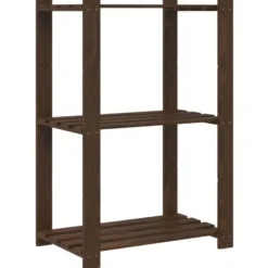 vidaXL - Opbergrek 3-laags 60x38x90 cm massief grenenhout bruin opbergmeubel