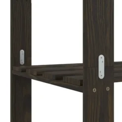 vidaXL - Opbergrek 3-laags 60x38x90 cm massief grenenhout zwart opbergmeubel