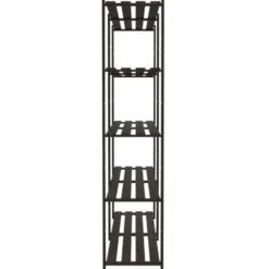 vidaXL - Opbergrek 5-laags 170x38x170 cm massief grenenhout zwart opbergmeubel