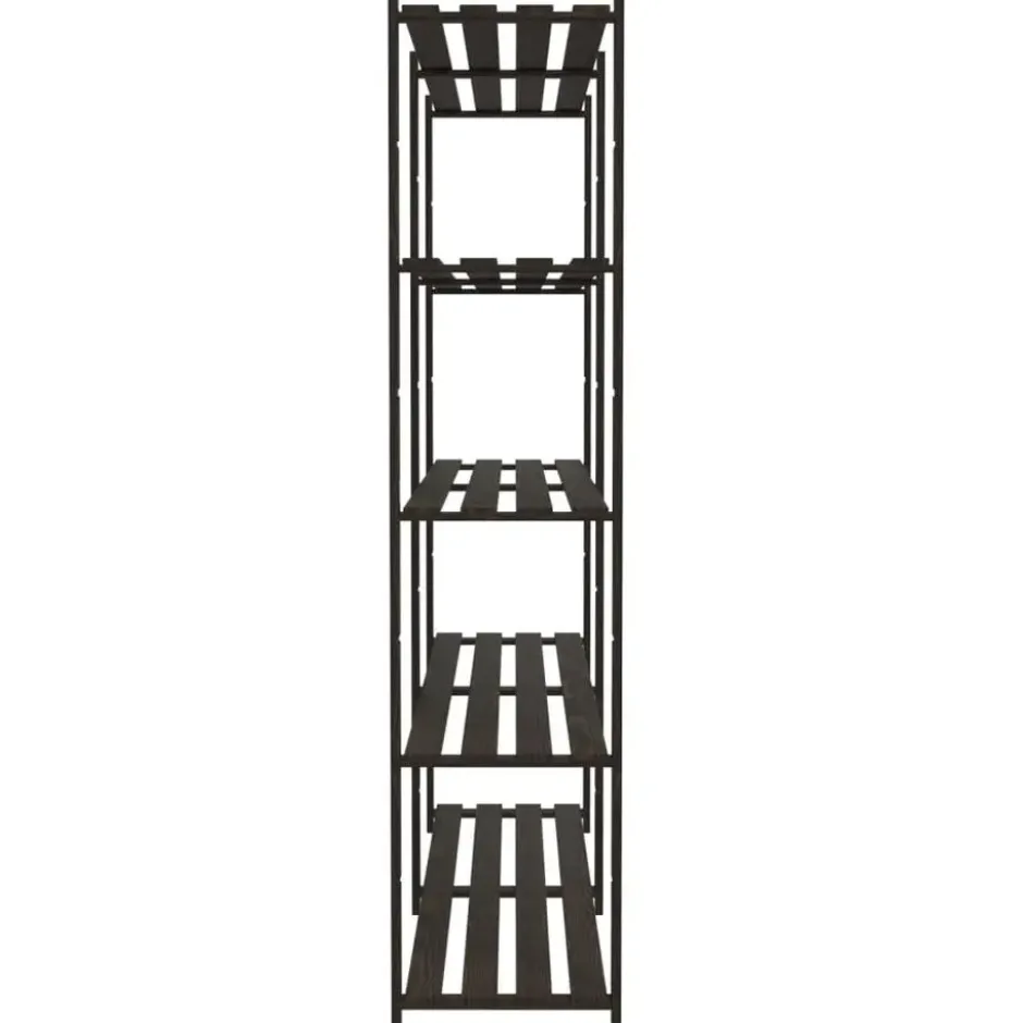 vidaXL - Opbergrek 5-laags 170x38x170 cm massief grenenhout zwart opbergmeubel