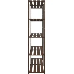 vidaXL - Opbergrek 5-laags 170x38x170 cm massief grenenhout bruin opbergmeubel