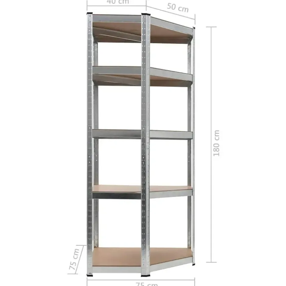 vidaXL - Opbergrek Staal en MDF Zilverkleurig Opbergmeubel Rek Rekken Opslagrek