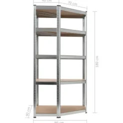 vidaXL - Opbergrek Staal en MDF Zilverkleurig Opbergmeubel Rek Opslagrek Rekken
