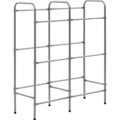 vidaXL - Opbergrek voor 6 kratten 96x33x116 cm steel zilverkleurig