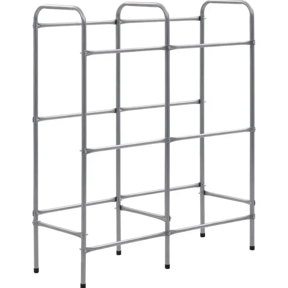 vidaXL - Opbergrek voor 6 kratten 96x33x116 cm steel zilverkleurig