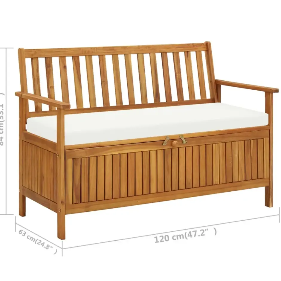 vidaXL - Opslagbank - Bruin - Acaciahout - 120 x 63 x 84 cm