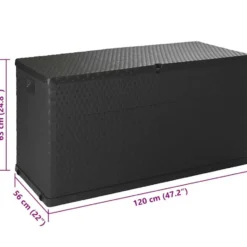 vidaXL - Opslagkist - Antraciet - Kunststof
