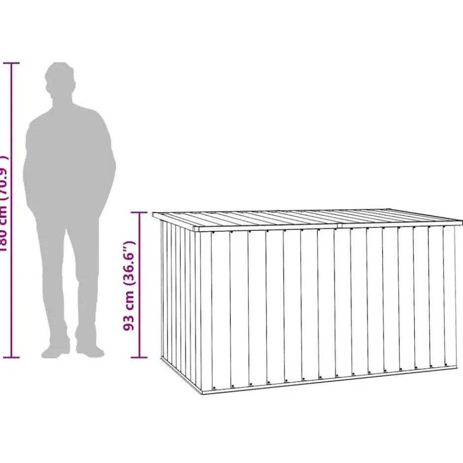vidaXL - Opslagkist - Antraciet - Staal