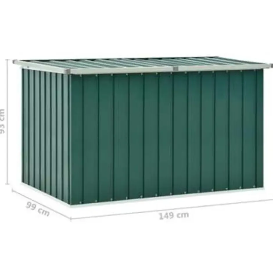 vidaXL - Opslagkist - Groen - Staal