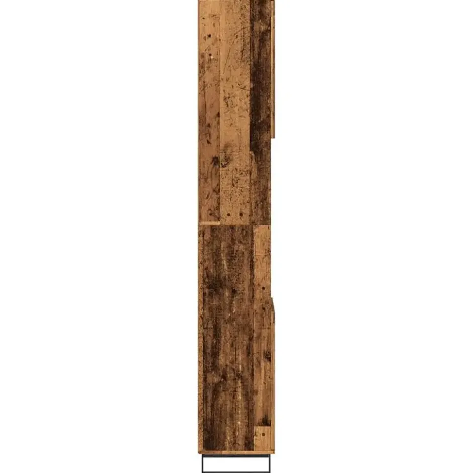 vidaXL - Oud hout Kolomkast met 2 deuren 2 vakken - Ijzer en hout - 30x30x190 cm