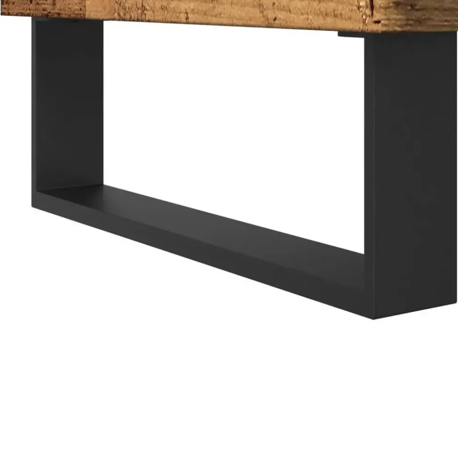 vidaXL - Oud hout Kolomkast met 2 deuren 2 vakken - Ijzer en hout - 30x30x190 cm