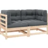 vidaXL - Palletbank - Antraciet - Grenenhout