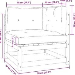 vidaXL - Palletbank - Antraciet - Grenenhout