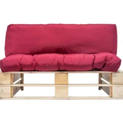 vidaXL - Pallet Bank - Rood - Geïmpregneerd grenenhout