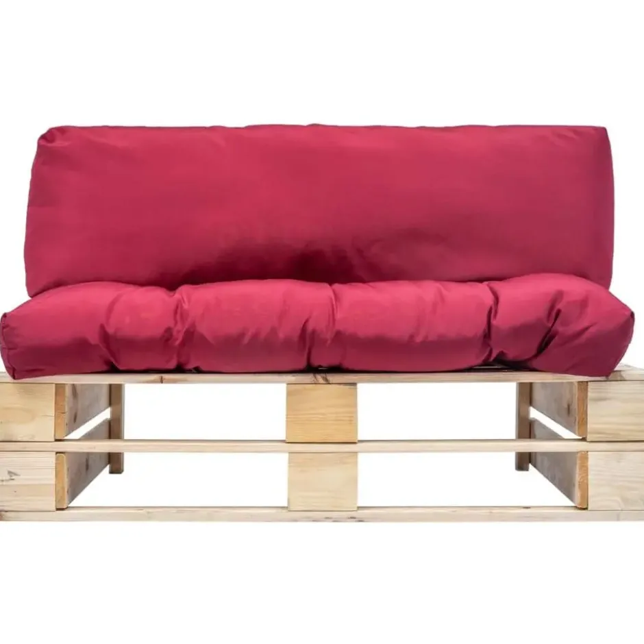 vidaXL - Pallet Bank - Rood - Geïmpregneerd grenenhout