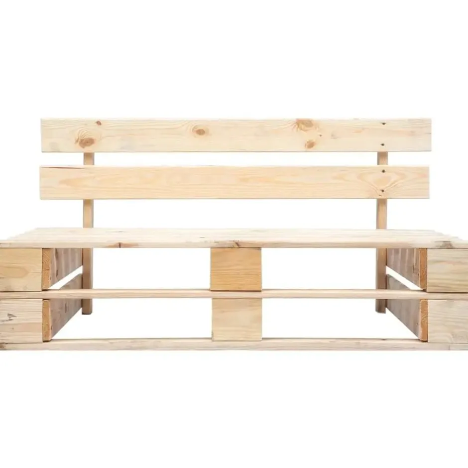 vidaXL - Pallet Bank - Rood - Geïmpregneerd grenenhout