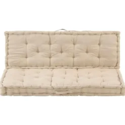 vidaXL - Palletkussen - Beige - Katoen