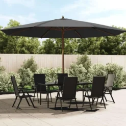 vidaXL - Parasol - Antraciet - Hout