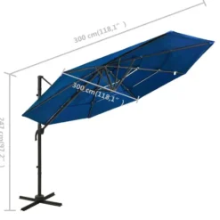 vidaXL - Parasol - Blauw - Polyester