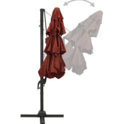 vidaXL - Parasol - Bruin - Polyester