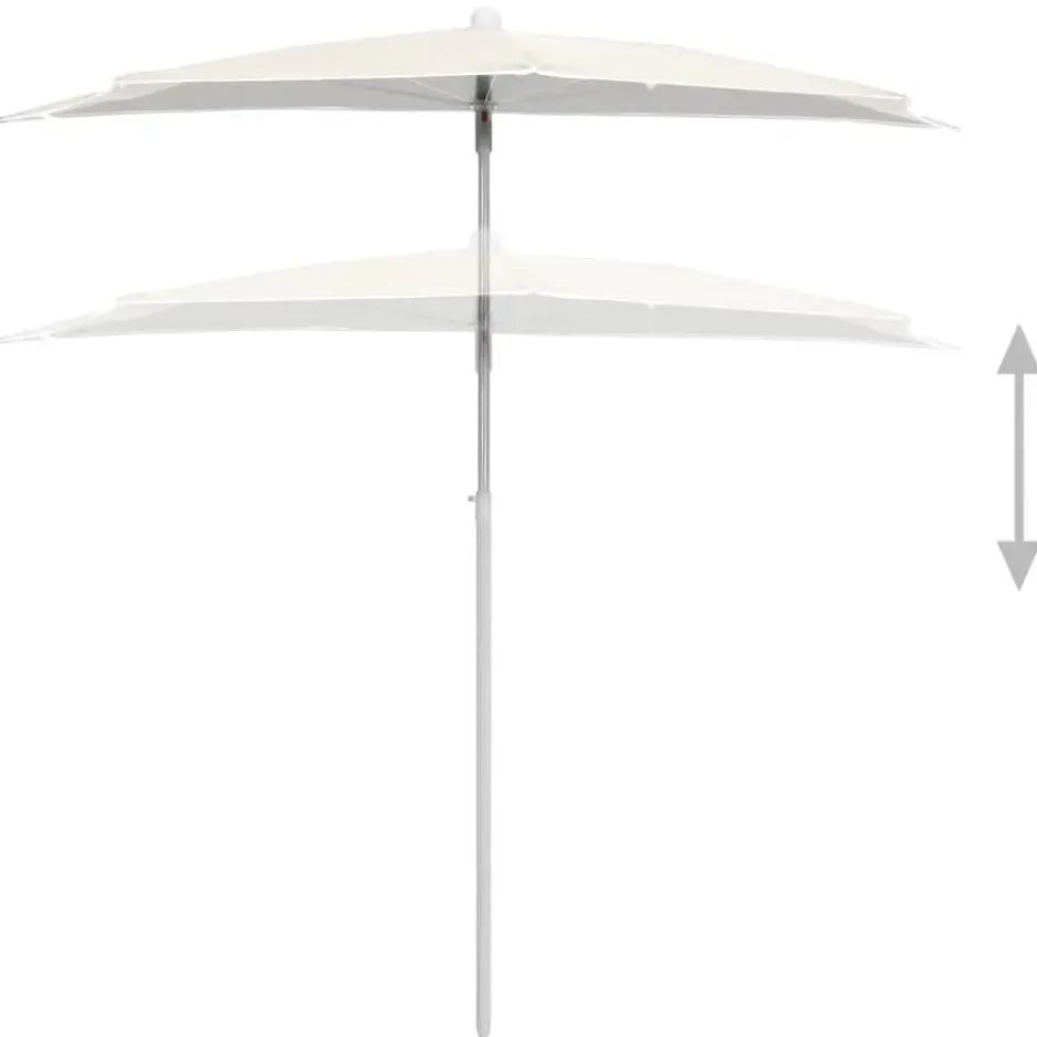 vidaXL - Parasol - Crème - Stof