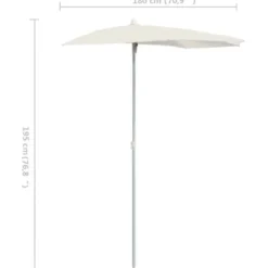 vidaXL - Parasol - Crème - Stof