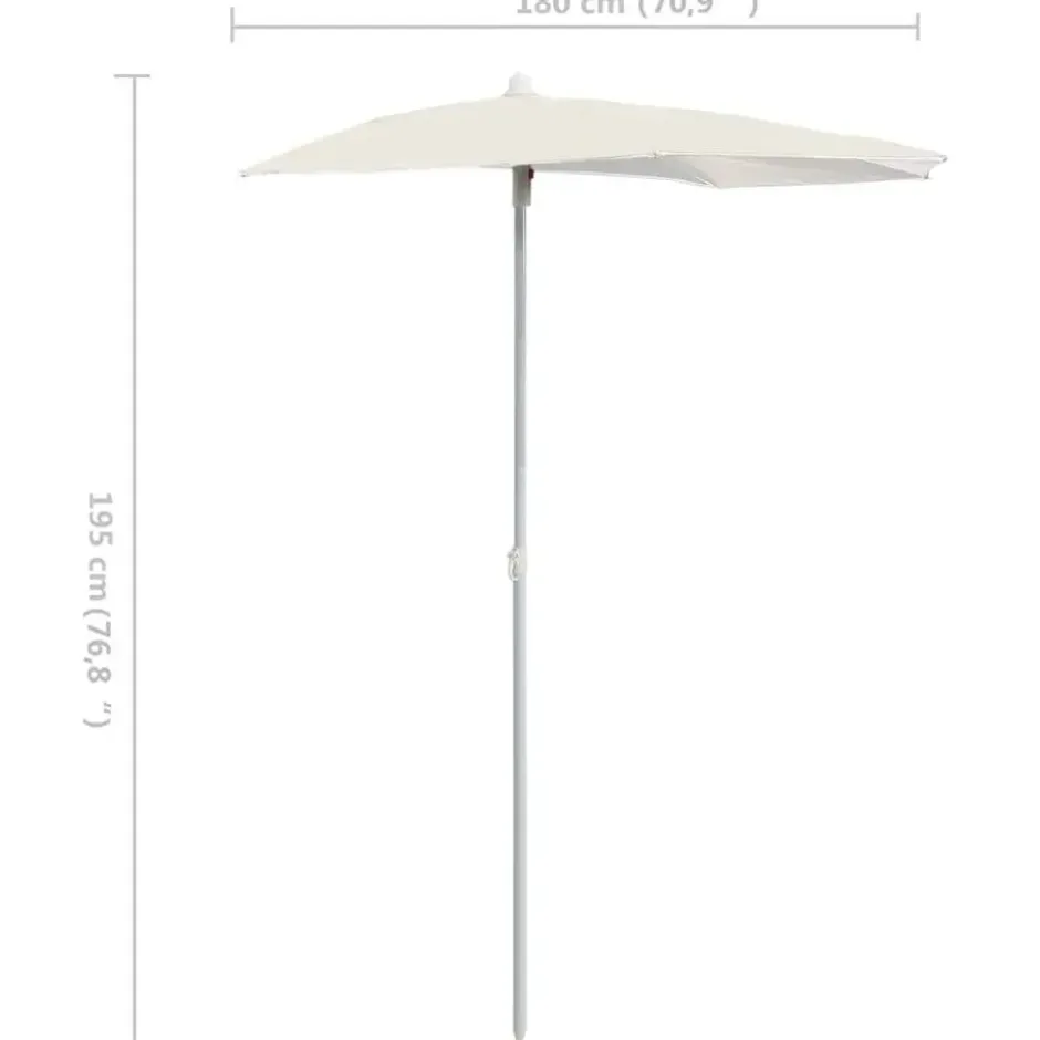 vidaXL - Parasol - Crème - Stof