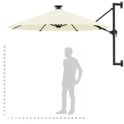 vidaXL - Parasol - Crème - Stof