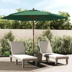 vidaXL - Parasol - Groen - Hout