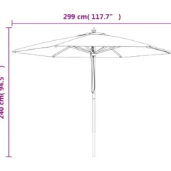 vidaXL - Parasol - Groen - Hout