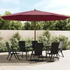 vidaXL - Parasol - Rood - Hout