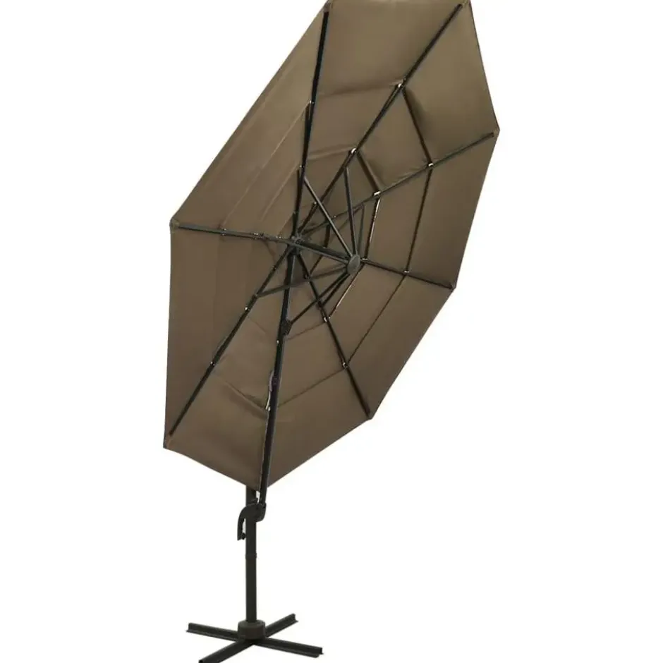 vidaXL - Parasol - Taupe - Polyester