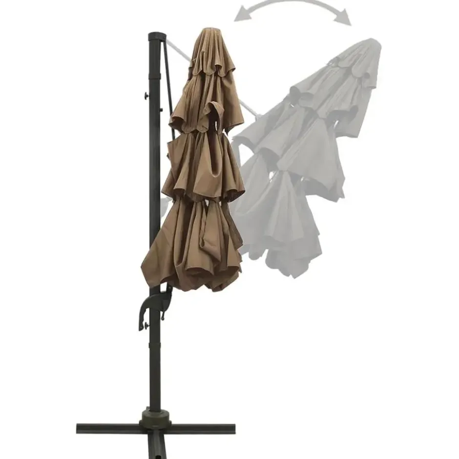 vidaXL - Parasol - Taupe - Polyester