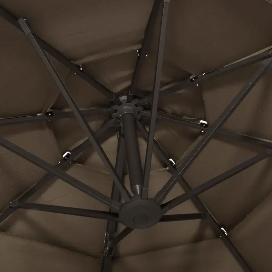 vidaXL - Parasol - Taupe - Polyester