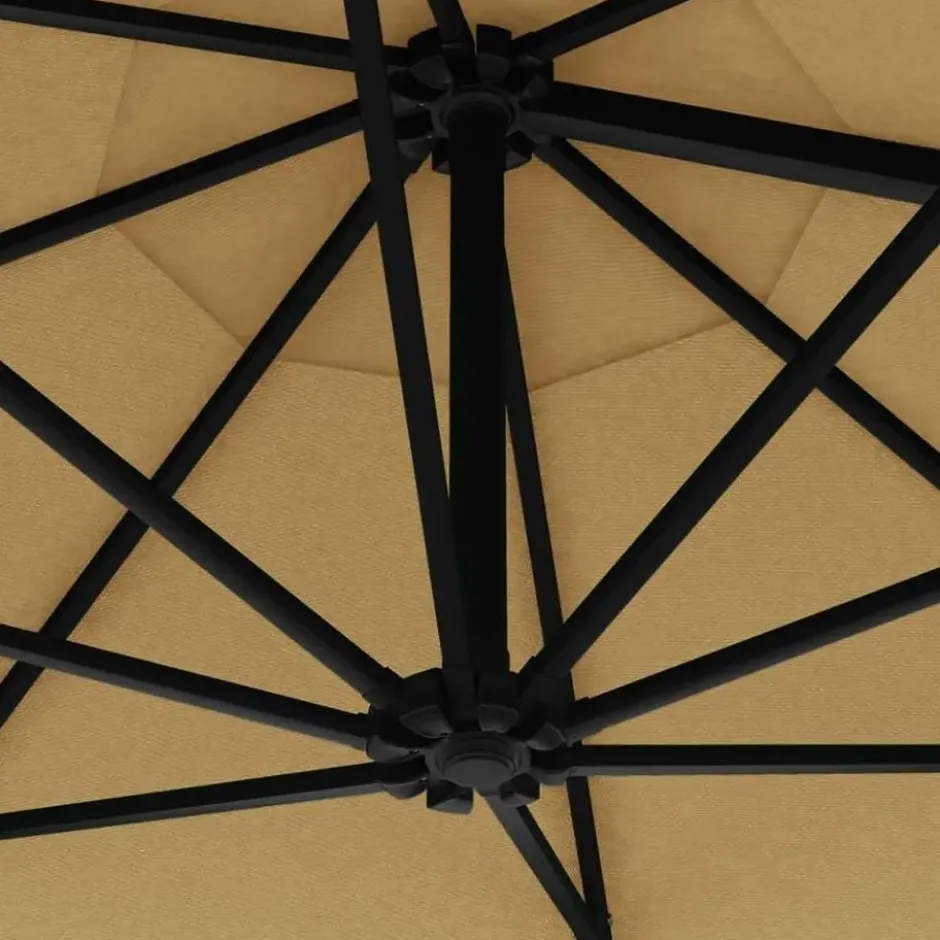 vidaXL - Parasol - Taupe - Stof