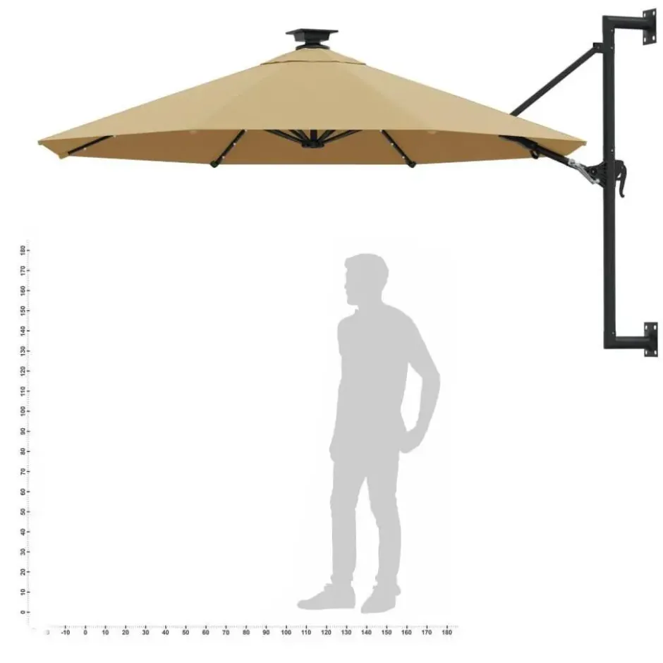 vidaXL - Parasol - Taupe - Stof