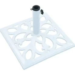 vidaXL - Parasolvoet - Wit - Gietijzer - 49 x 49 x 33 cm